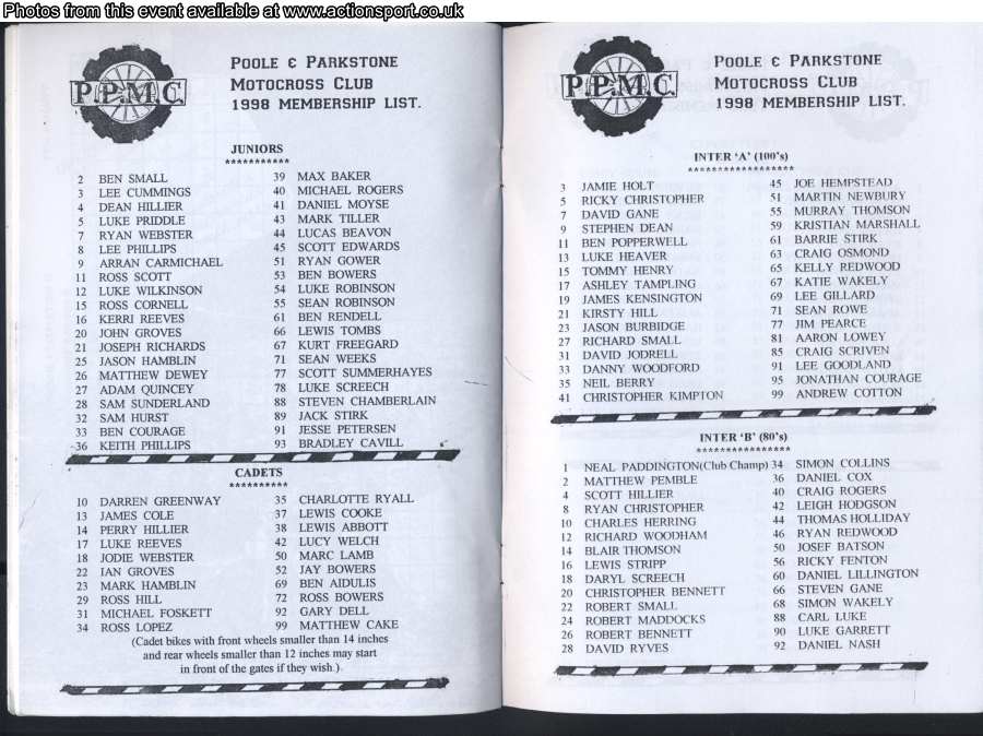 Event programme page